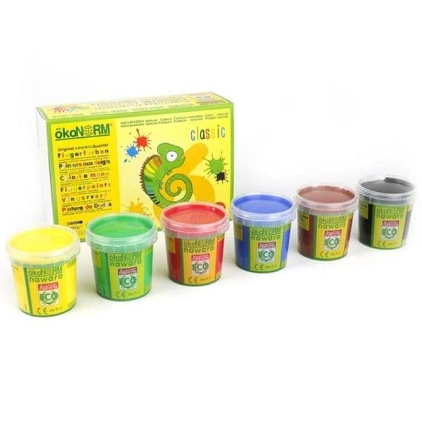 Peinture à doigts 6 pots couleurs primaires Caméléon ÖkoNorm® cert