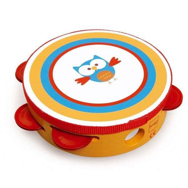 Jouet Tambourin Hibou Lou Scratch Orange - Jouets musique