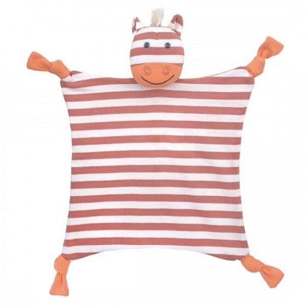 Doudou Bio Plat Carré Hochet Apple Park™ Poncho le Poney 30 cm Coton