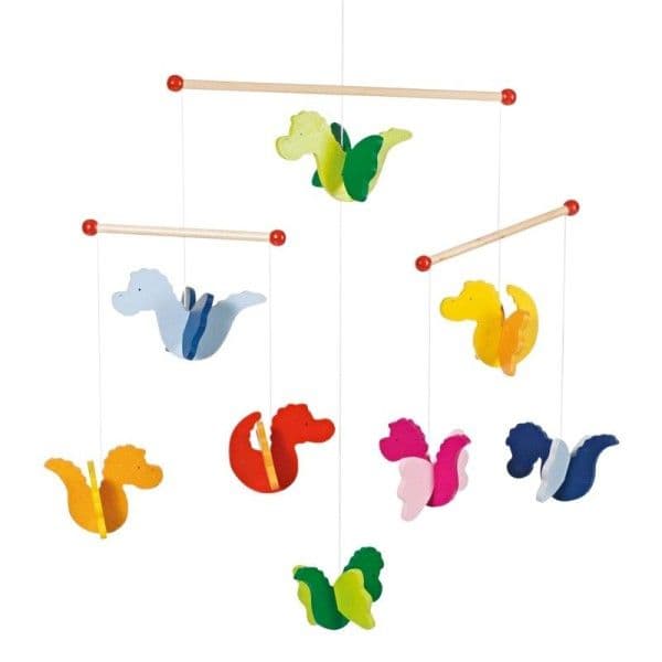 Mobile en bois Petits Dragons colorés Goki - Jouets en bois
