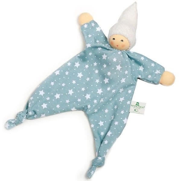 Doudou Plat Poupon Mouchoir & Noeuds Nanchen® Natur Coton Bio (Kba)