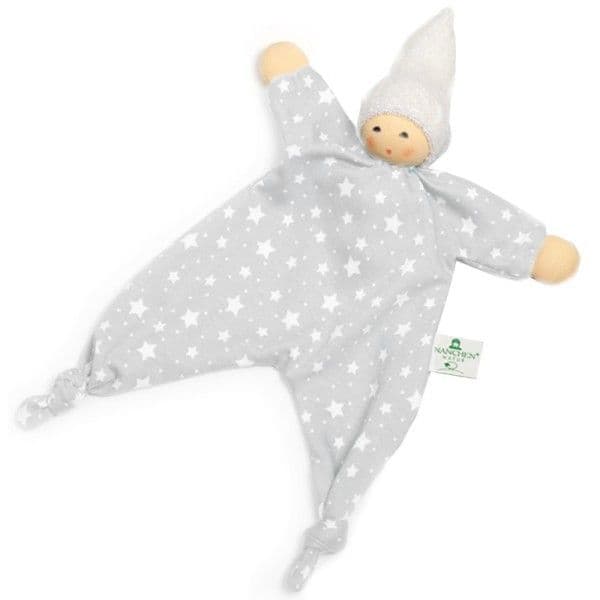 Doudou Plat Poupon Mouchoir & Noeuds Nanchen® Natur Coton Bio (Kba)