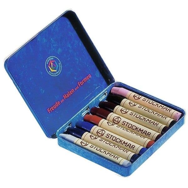 Crayons bâton de cire Stockmar® 8 couleurs complémentaires boîte mét