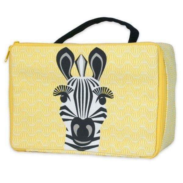 Valisette Goûter & Aventure Lunch Box Jaune Coton Bio Zèbre Coq en P