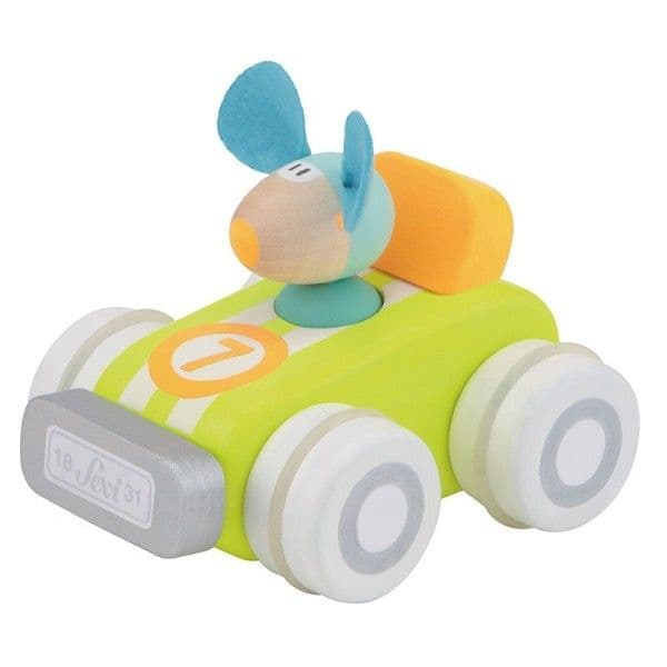 Jouet de construction en bois Petite voiture de course F1 Verte