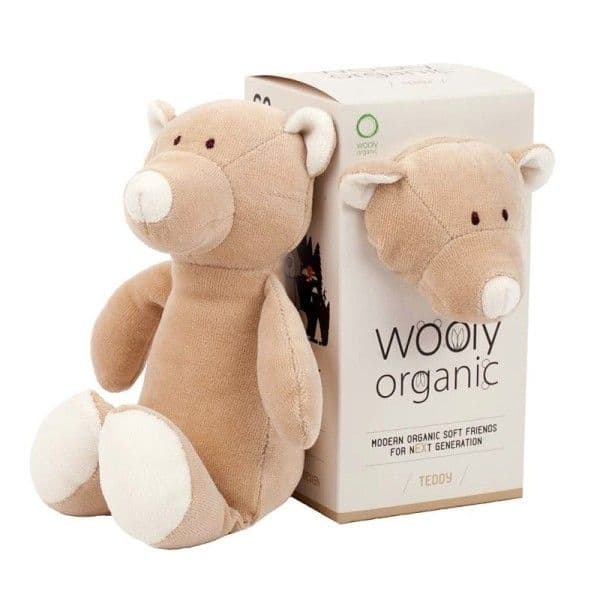 Peluche Ours Bio 'Teddy' Wooly Organic® Coton Bio Beige 17 cm -