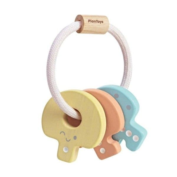 Hochet Porte Clés Pastel Plantoys® - Jouet en bois bébé
