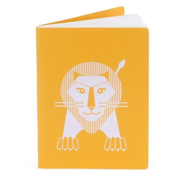 Cahier Carnet d’Écolier A5 Jaune motif Lion papier FSC 100g 48 pages