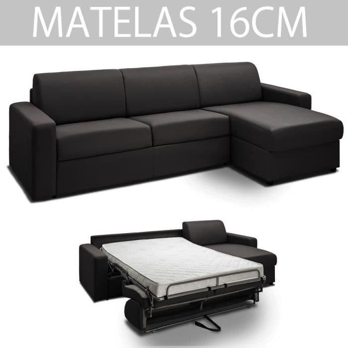 Canapé d'angle convertible EXPRESS 4/5 places réversible en tissu gris graphite - Couchage 140cm - Epaisseur matelas 16cm - MIDNIGHT