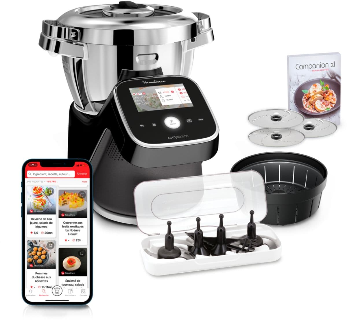 Robot multifunción MOULINEX I Companion Touch Pro XL, color negro, HF93D810