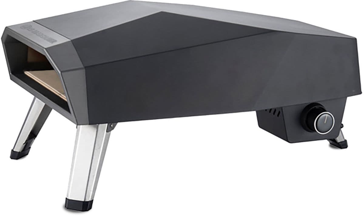 Horno de pizza de gas negro LE MARQUIER FPG12D para pizzas de 30 cm, precalentamiento de 15 minutos, hasta 500 °C.