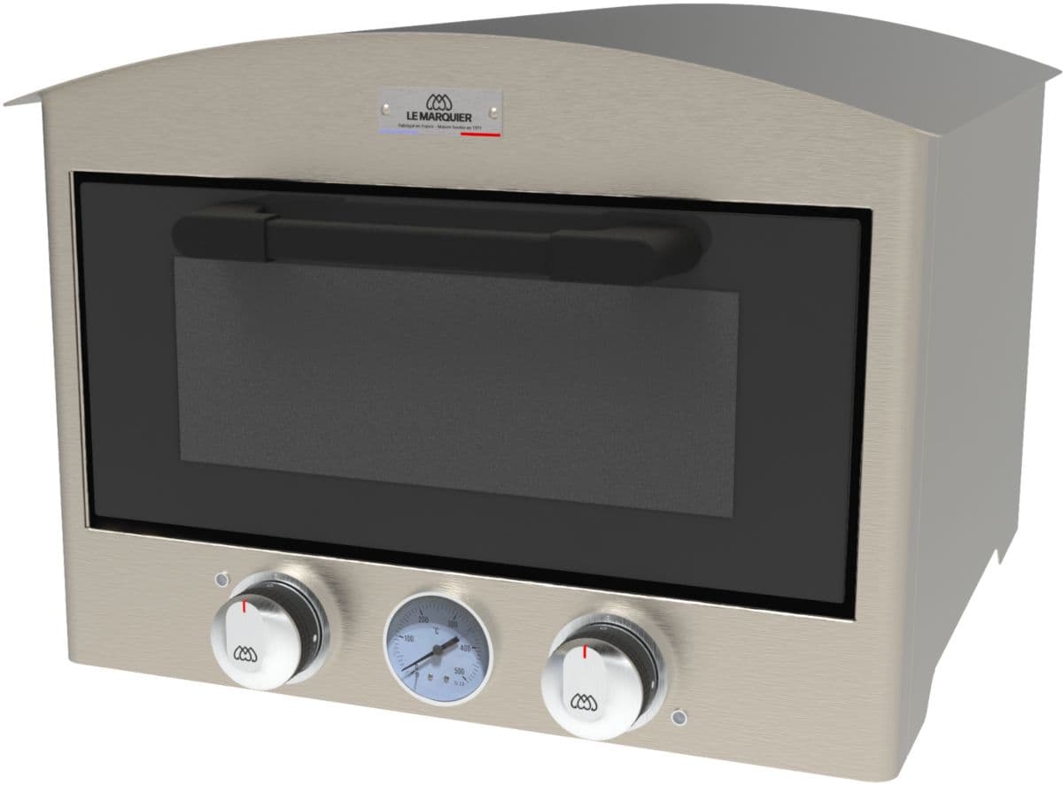 Horno eléctrico para pizzas LE MARQUIER Signature 450 de acero inoxidable para pizzas de 30 cm, hasta 450 °C.