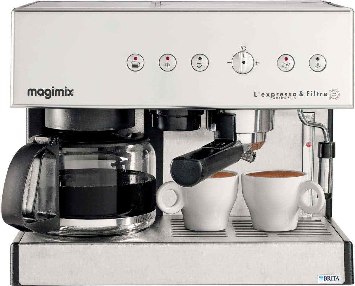 Cafetera espresso combinada MAGIMIX 11423 AUTO CROMO MATE