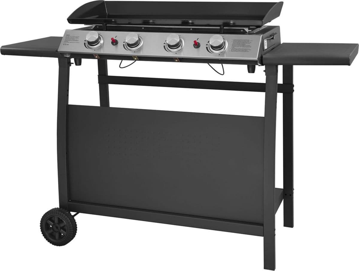 Plancha de gas HAPPY GARDEN, plancha de gas VALENCIA – 4 quemadores, 10 kW