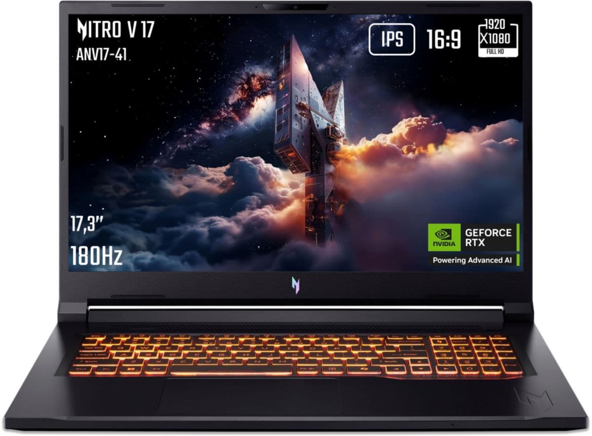 PC Gaming ACER Nitro V 17.3″ FHD 144Hz AMD Ryzen 7 260 Nvidia GeForce RTX 5060 32 GB RAM DDR5 1 TB