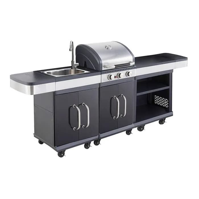 Barbacoa de gas, cocina exterior + grifo COCINA Y COME