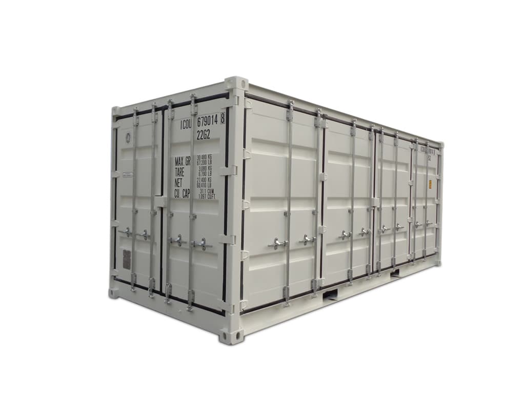 Contenedor de 20 pies de altura Cubo lado abierto - Primer viaje-Nuevo - Blanco