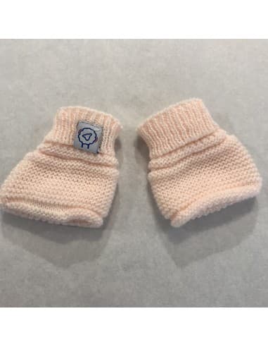 Bottons Chaussons de naissance en tricot Rose poudre Rose 0 - 1 mois