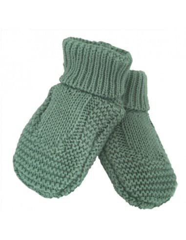 Bottons Chaussons Chat de naissance en tricot Vert Coton biologique Vert 0 - 1 mois