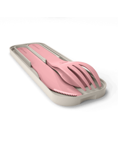 Set de couverts en plastique biodégradables Rose blush MonBento