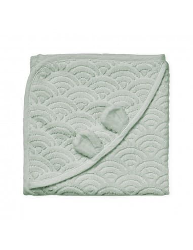 Cape de bain en coton bio Vert Dusty Vert