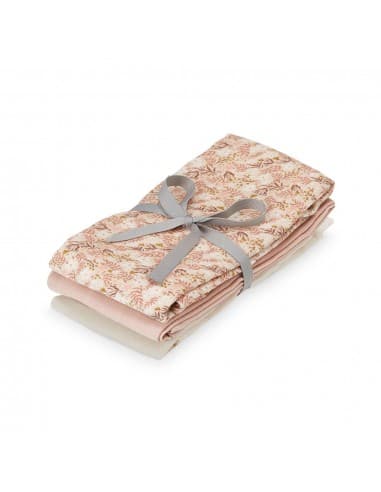 Lot de 3 Langes assortis Aurora, Sable et Rose Rose