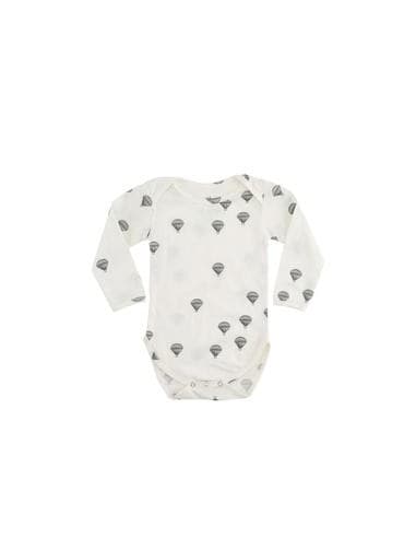 Body à manches longues en coton biologique Parachutes Blanc 9 mois