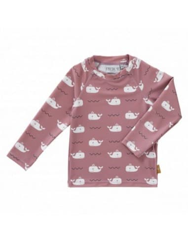 T-shirt de bain Anti UV Baleine Rose Rose 6 - 12 mois