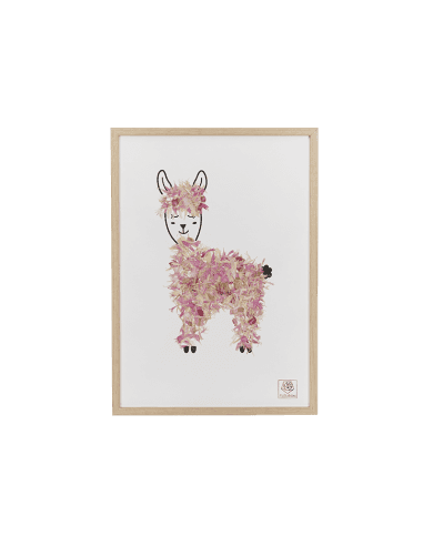 Séraphin le Lama - Rose - Cadre pour Chambre d'enfant
