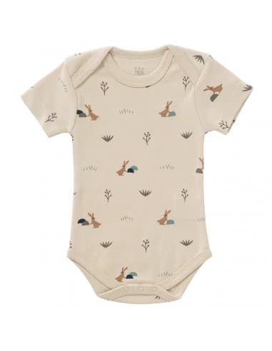 Body manches courtes Lapin SandShell Beige 3 - 6 mois