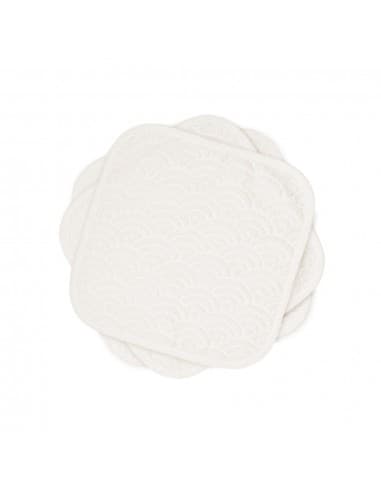 Lot de 3 mini Lingettes éponges en coton biologique blanc