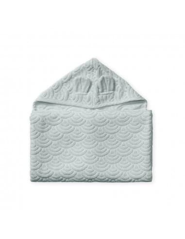 Grande cape de bain en coton bio Grise Gris