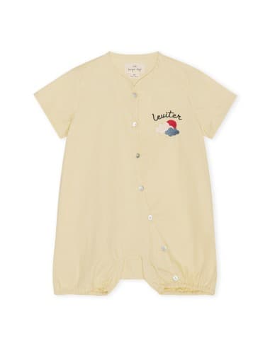 Combishort Barboteuse d'été Ace Sea Mist en coton bio Jaune 12 mois