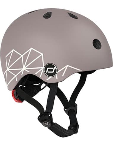 Casque de sécurité enfant Scoot&Ride Lifestyle pour porteur, trottinette ou vélo Lignes Taupe Taupe XS