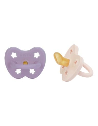 Lot de 2 Tétines physiologiques en caoutchouc naturel Mauve 3 - 36 mois