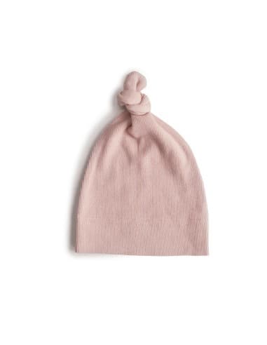Bonnet de Naissance en Coton Biologique Rose Pâle Blush Rose pâle 0 - 3 mois