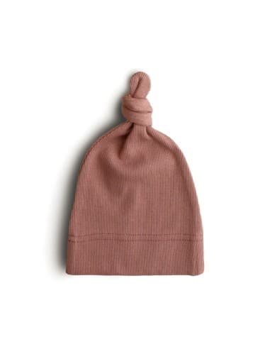 Bonnet de Naissance en Coton Biologique Bois de Rose Cedar Rose poudré 0 - 3 mois