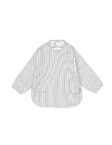 Bavoir imperméable à manches Stripes Blue Bleu