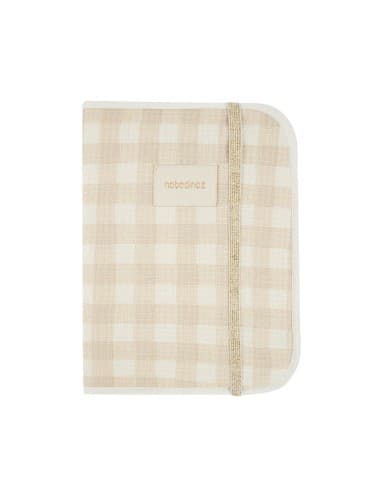 Protège-carnet de Santé Nid d'Abeille Ivory Checks Crème