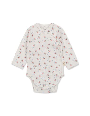 Body croisé à manches longues en coton biologique Brise d'été Blanc 0 - 1 mois