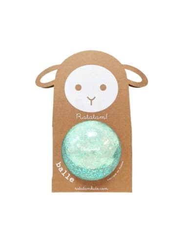 Ballon Bulles Pailleté Bleu Mouton 10 cm - Ratatam