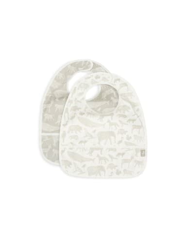 Lot de 2 bavoirs imperméables Animals Olive Green Vert