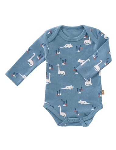 Body manches longues Dinosaures Bleu 6 - 12 mois