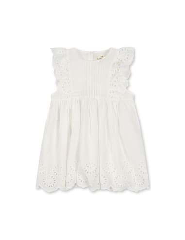 Robe d'été Posey Optic White en coton bio Blanc 18 mois