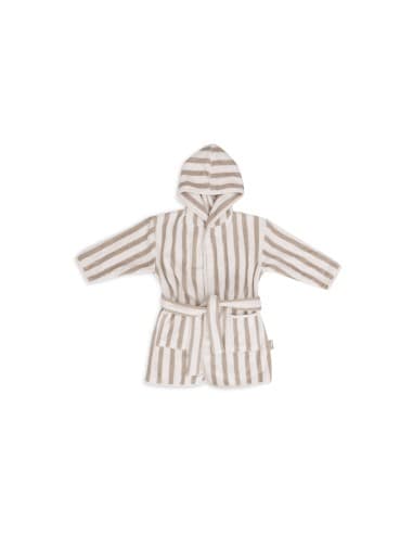 Peignoir de bain en coton biologique Rayé Olive Vert 1 - 2 ans