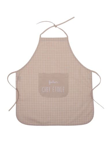 Tablier de Cuisine Enfant en toile Enduite Carreaux Nude