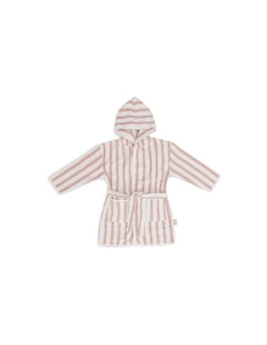 Peignoir de bain en coton biologique Rayé Rose Rose 3 - 4 ans