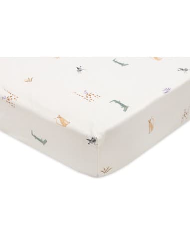 Drap housse en jersey de coton Jungle Jambo 60x120cm
