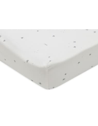 Drap housse en jersey de coton Twinkling Sea Green 60x120cm