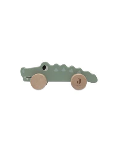 Crocodile en bois jouet Ă pousser